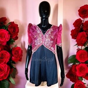 Elegant Women's Blouse with Embroidered Detail (Read Condition Note)
